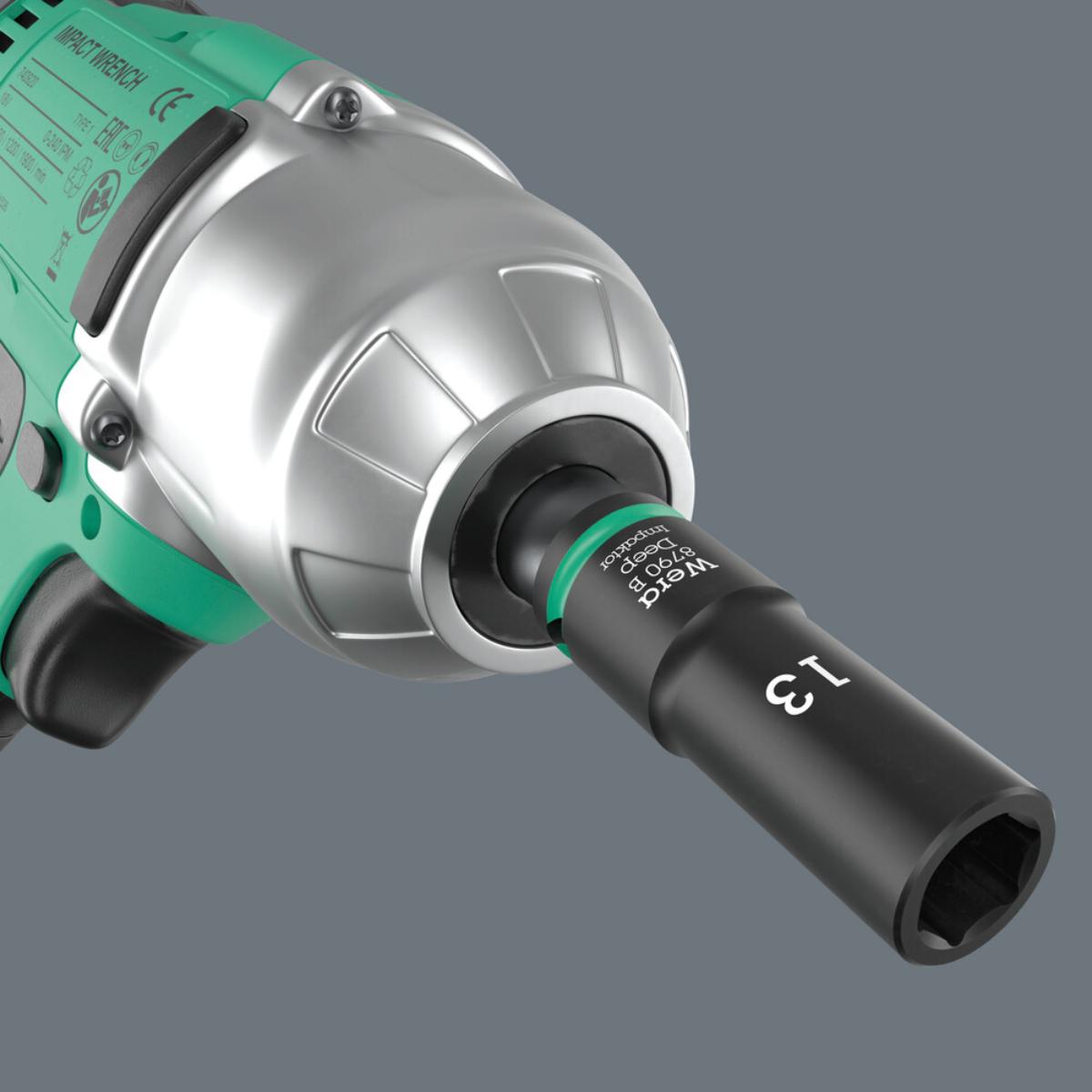 05005569001we Wera 8790 B Impaktor Deep Steckschlüsseleinsatz mit 3/8 zoll-Antrieb, 9/16 zoll x 63 mm