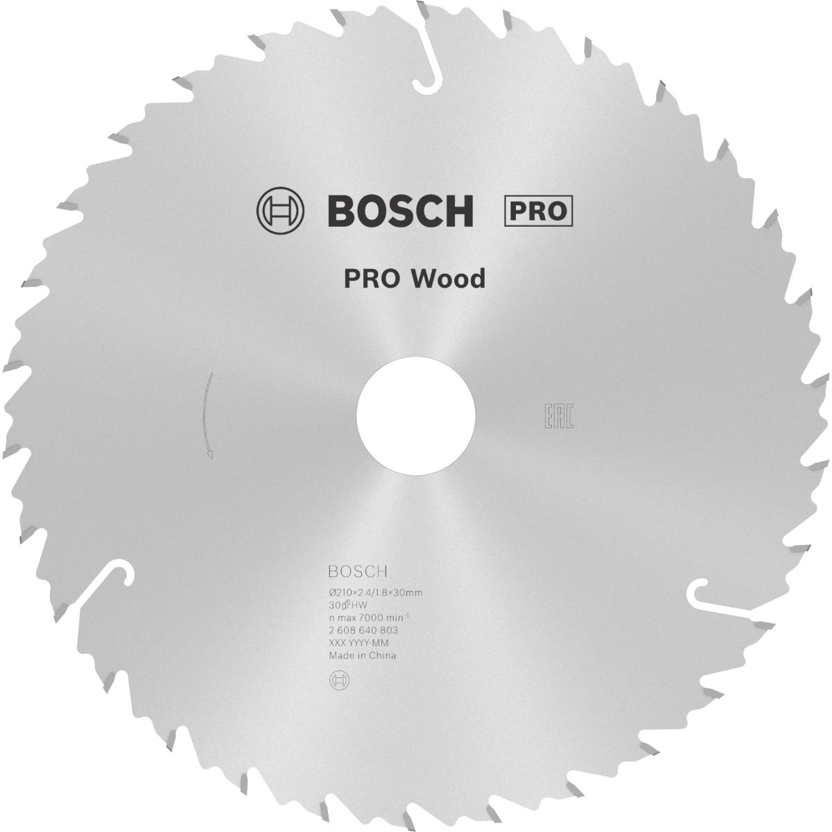 Bosch PRO Kreissägeblatt Speedline Wood, 210 x 30 x 2,4 mm, 30 Zähne