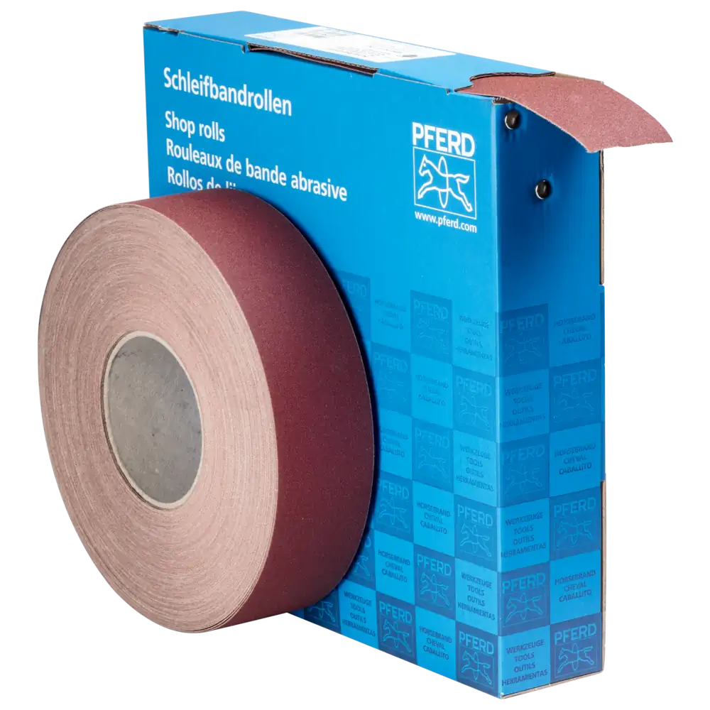 PFERD TOOLS Korund Schleifbandrolle Gewebe SBR Breite 50mm für universelle Anwendung