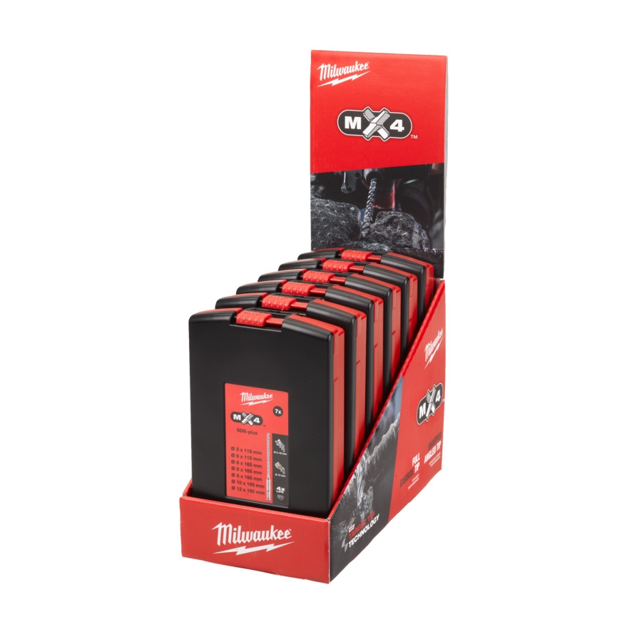 Milwaukee - DISPLAY HAMMERB.SDS+ MX4 (6 X 7-TLG.) - 4932478673