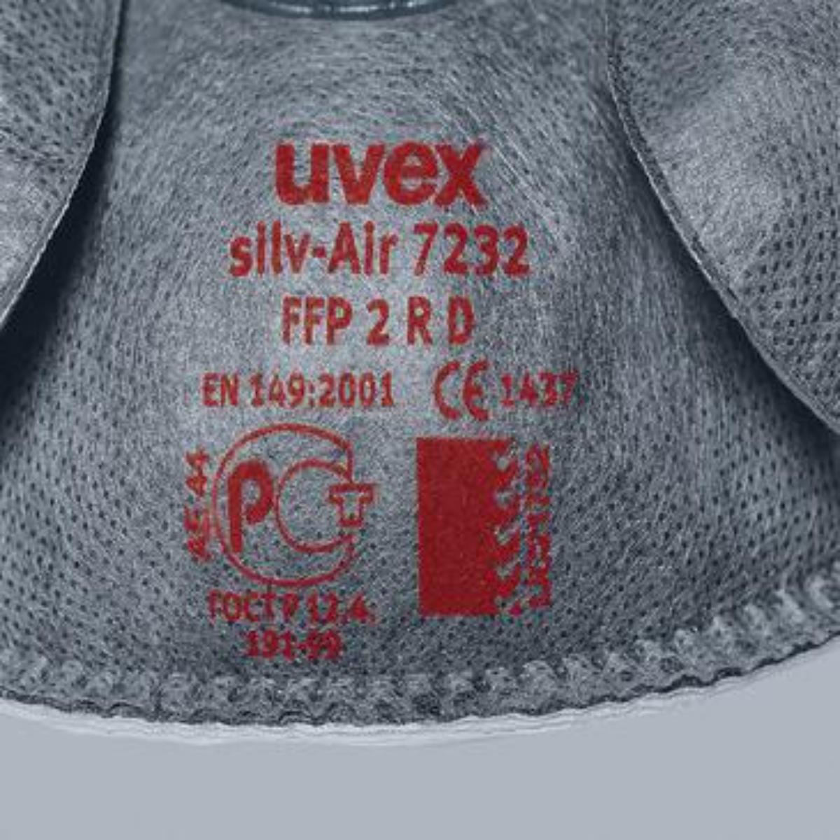 Uvex silv-Air exccel 7232 Atemschutzmaske FFP2 - 3 Stück