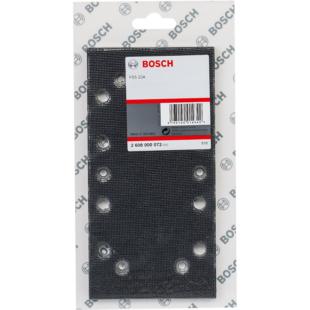 Bosch Schleifplatte 182 x 92 mm, für GSS, mit Kletthaftung