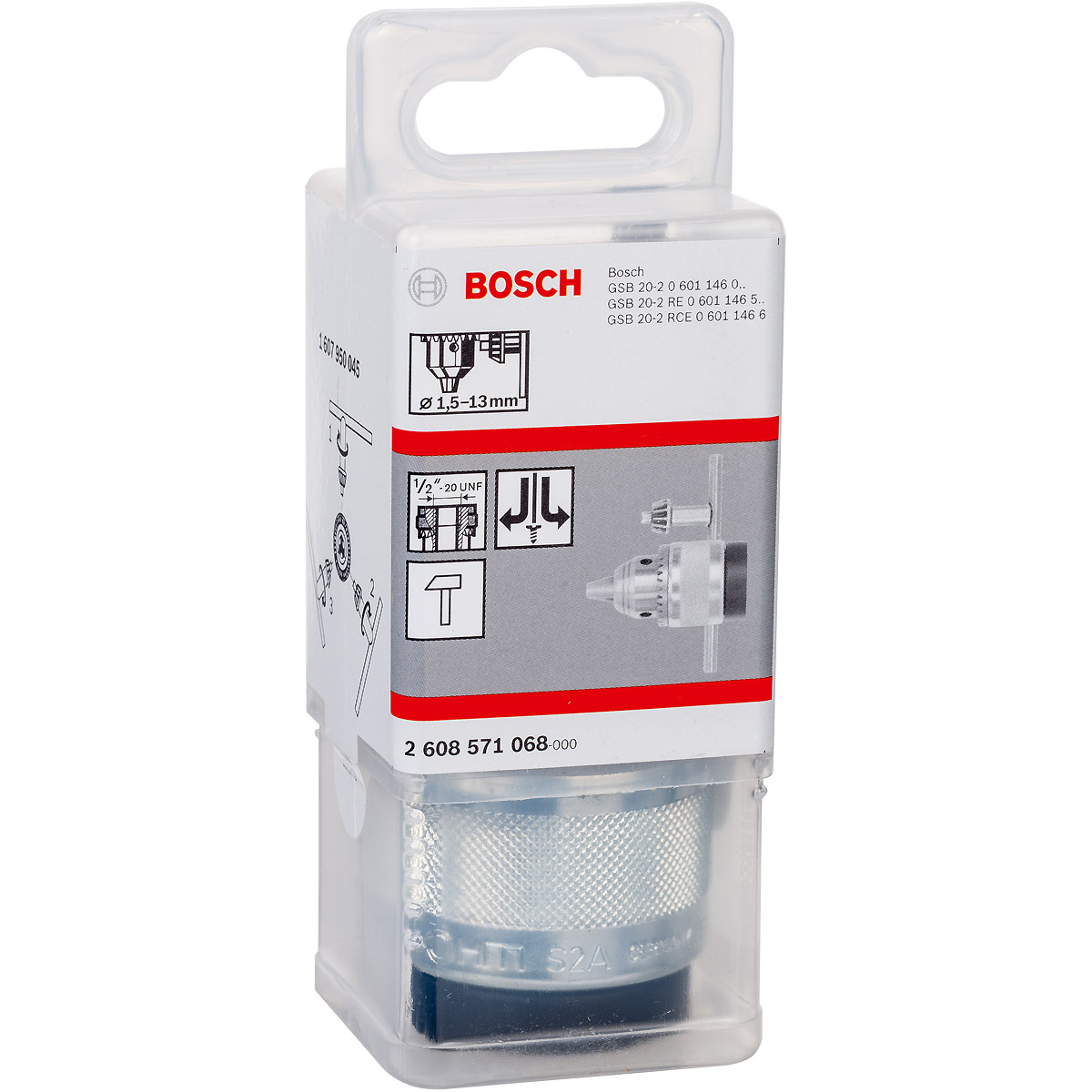 Bosch Zahnkranzbohrfutter bis 13 mm, verchromt, 1,5 - 13 mm, 1/2 Zoll - 20