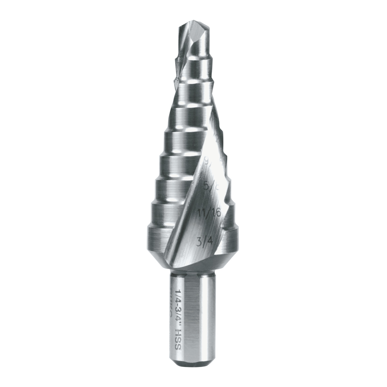 RUKO Stufenbohrer HSS-Co 5 in Zollabmessungen spiralgenutet mit Kreuzanschliff