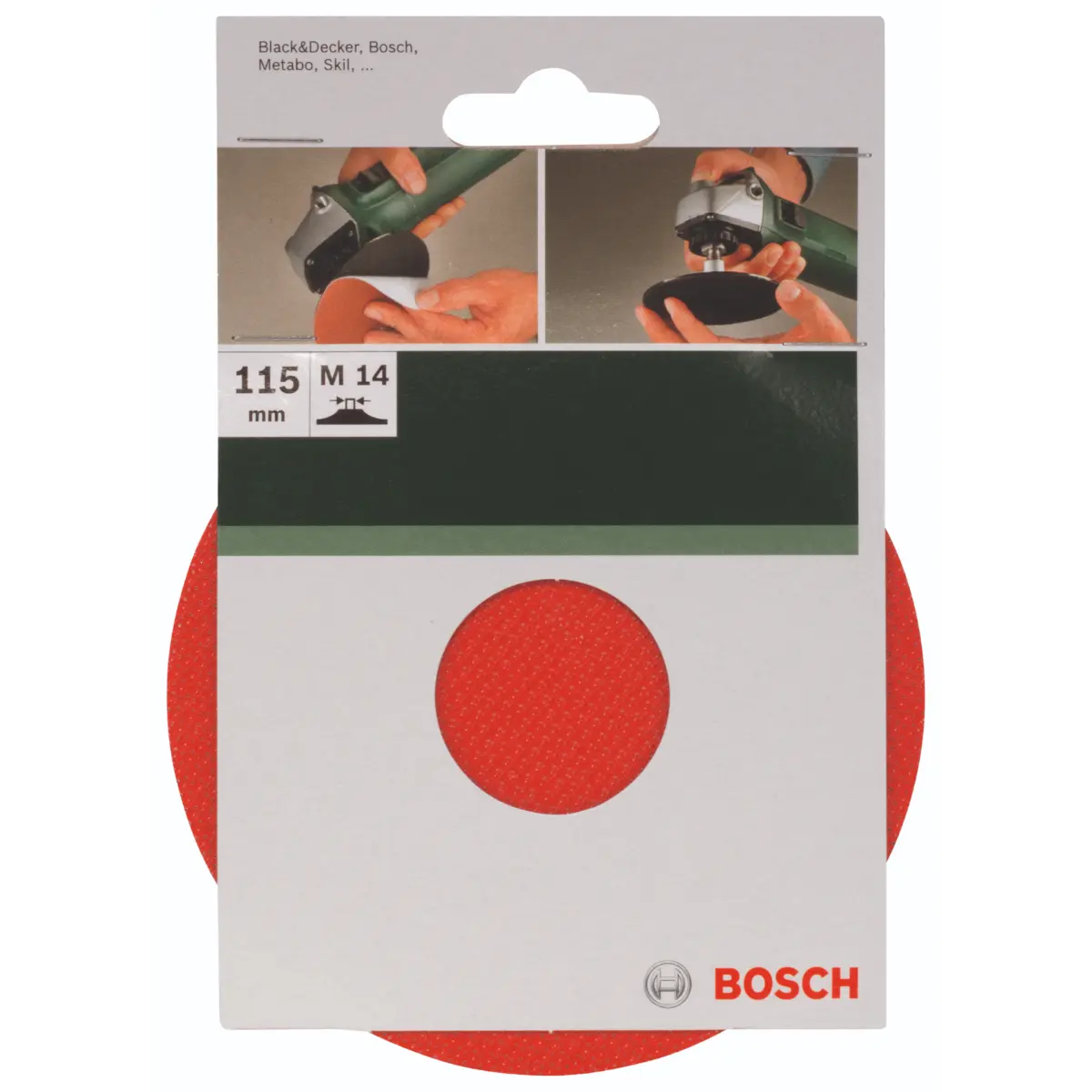 Bosch Gummischleifplatte für Winkelschleifer, Klettverschlusssystem, 115 mm