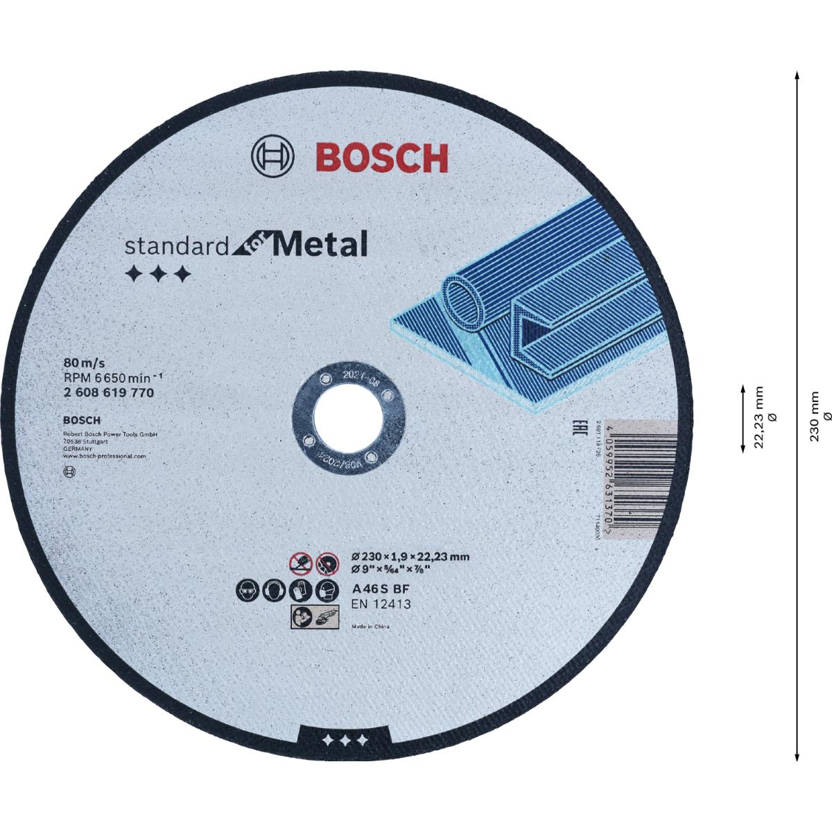 Bosch Standard for Metal Trennscheibe gerade, 22,23 mm