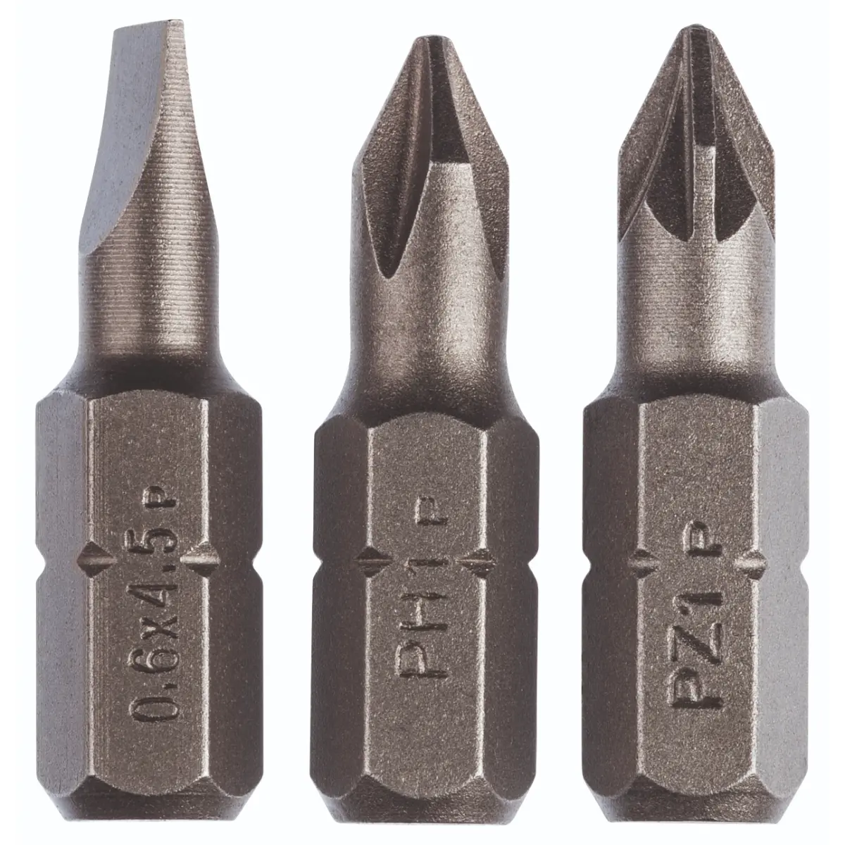 Bosch Schrauberbit-Set Standard, gemischt (S 0,6x4,5, PH, PZ), 3-tlg.