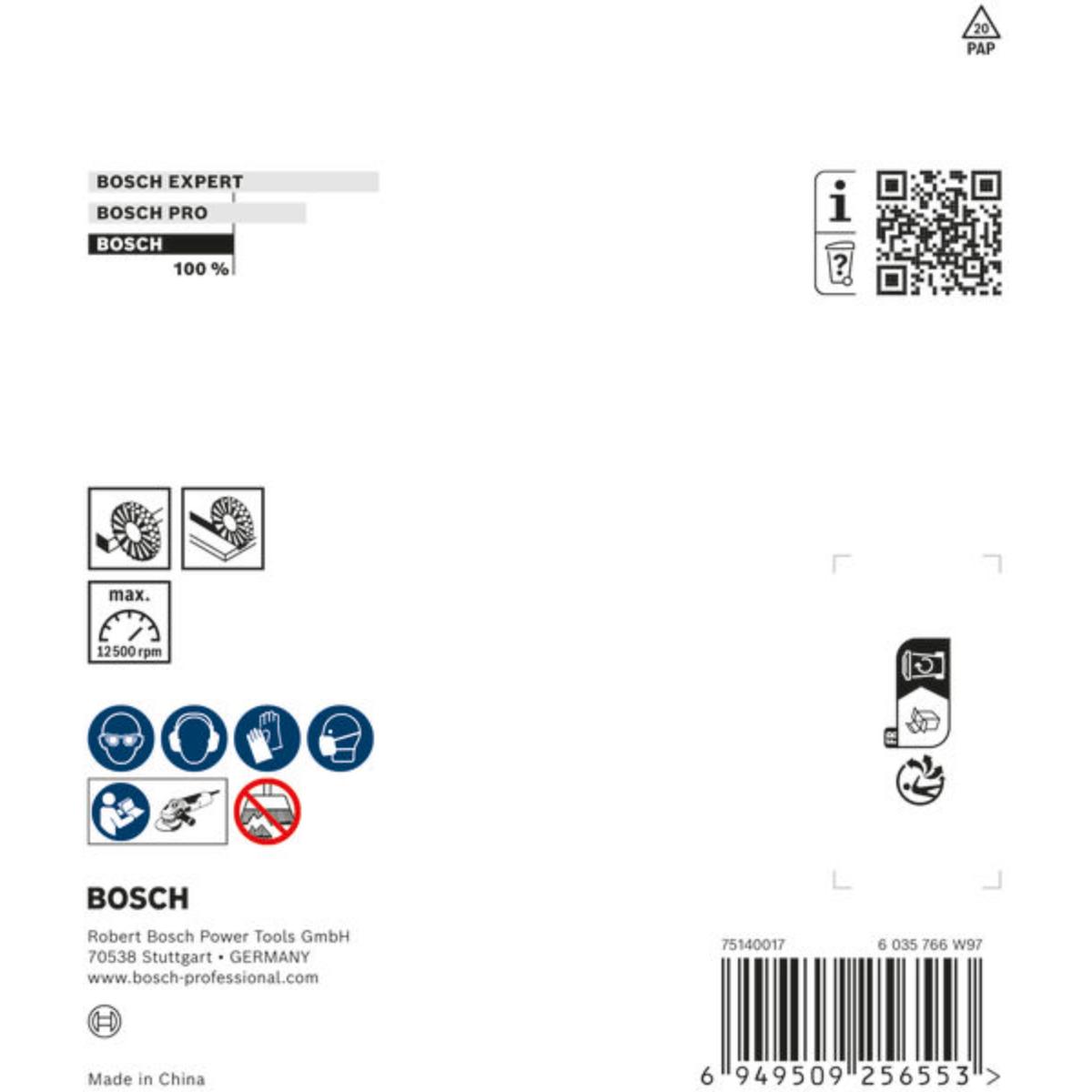 Bosch Metal heavy Scheibenbürste, 115 x 0,5 mm, M14, gezopft