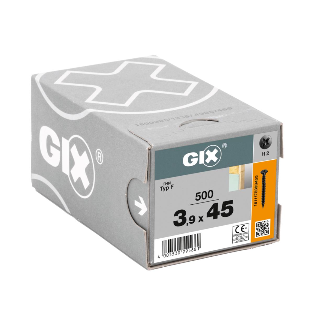 SPAX Trockenbauschraube GIX-F für Hartgipsplatten 3,9 x 45 mm, Vollgewinde, Nadelspitze, phosphatiert 500 Stück
