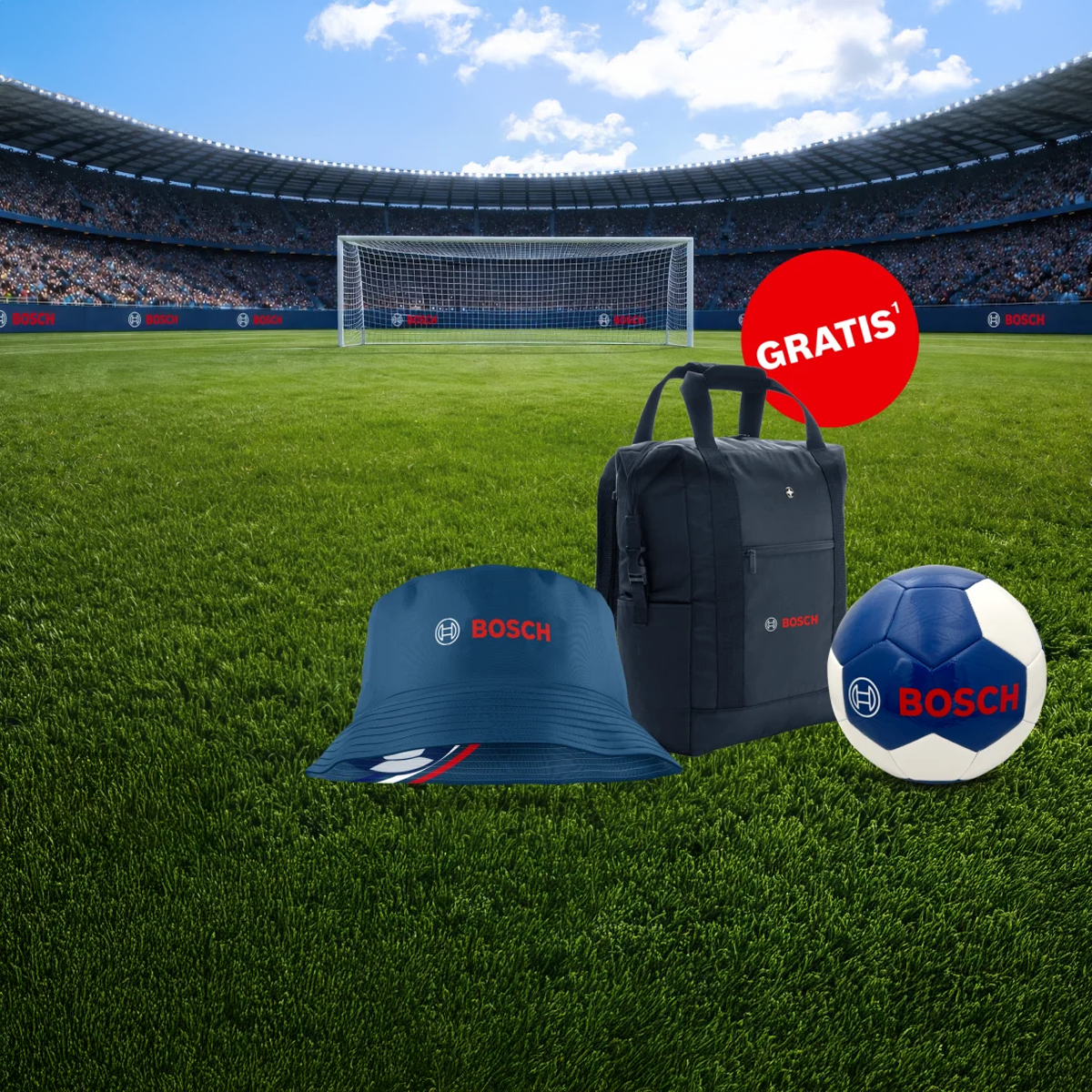 Fußballfeld, Fußball, Rucksack, Propeller?
