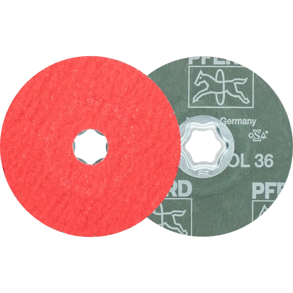 PFERD TOOLS COMBICLICK Keramikkorn Fiberscheibe für Edelstahl