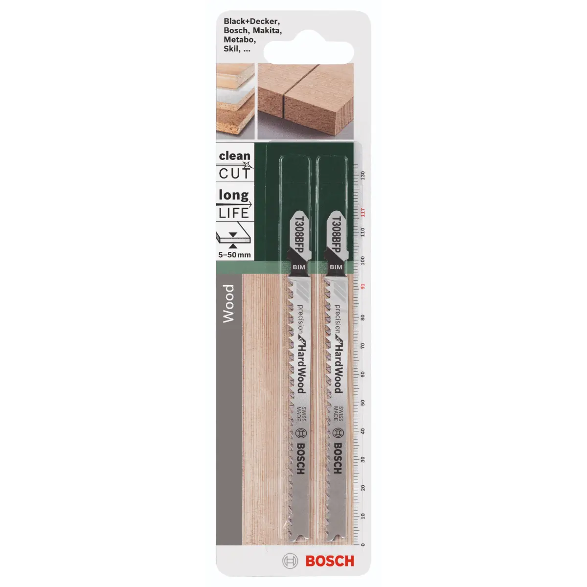 Bosch Stichsägeblatt BIM, T 308 BFP Precision for Hard Wood
