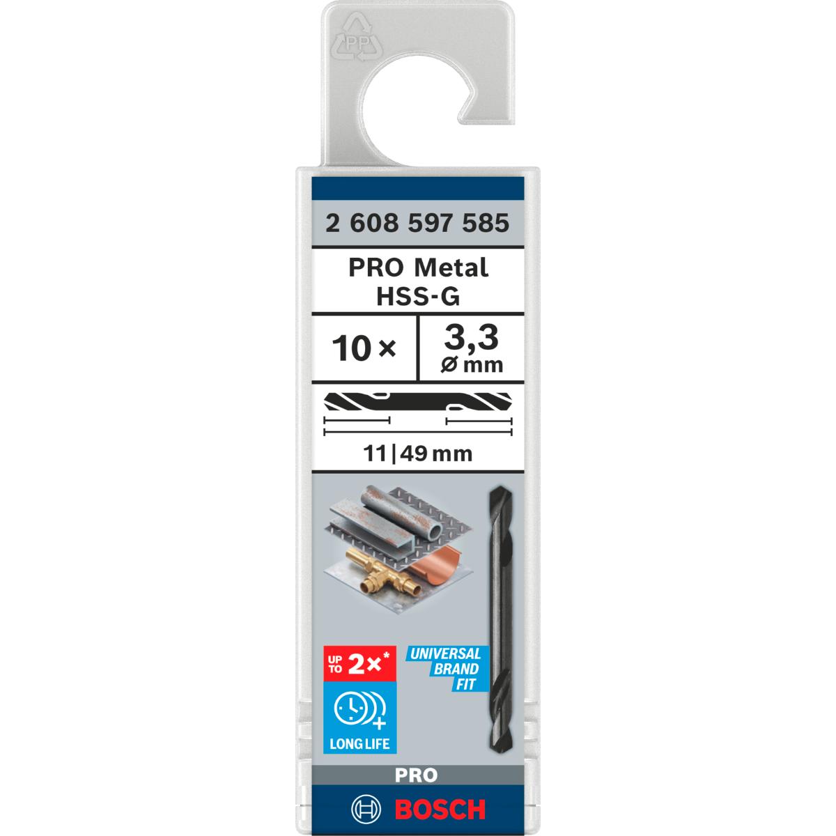 Bosch PRO Doppelendbohrer HSS-G, 10er-Pack