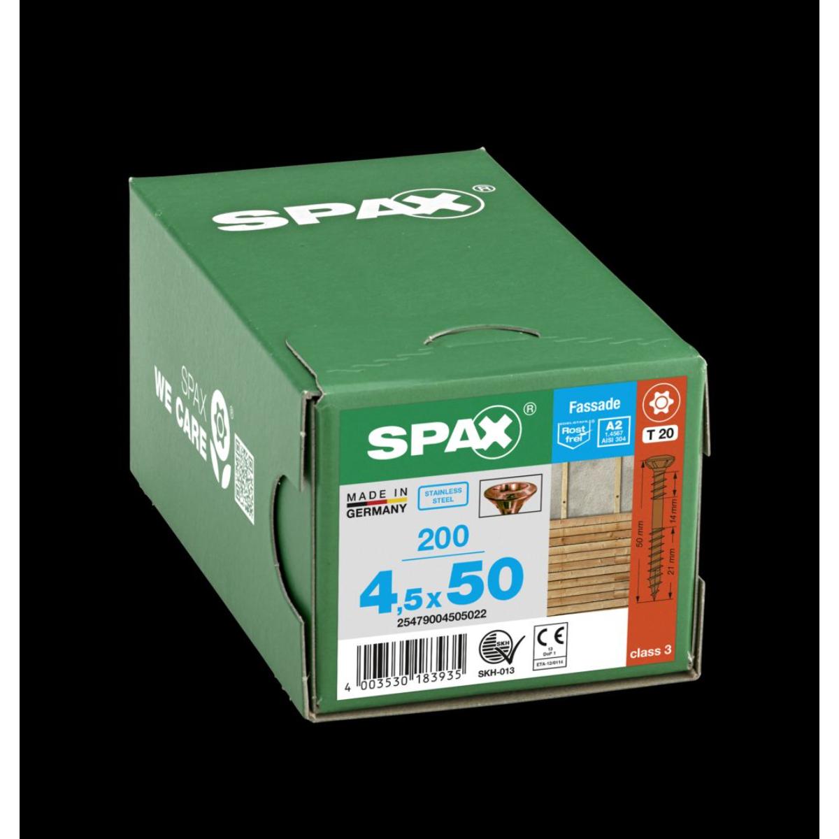 SPAX Fassadenschraube A2 antik Linsensenkkopf Klein 8mm starke Fräsrippen T-Star Plus T20 Fixiergewi