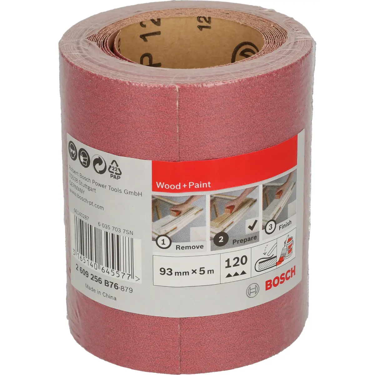 Bosch Schleifrolle Holz und Farbe, 93 mm x 5 m, P120