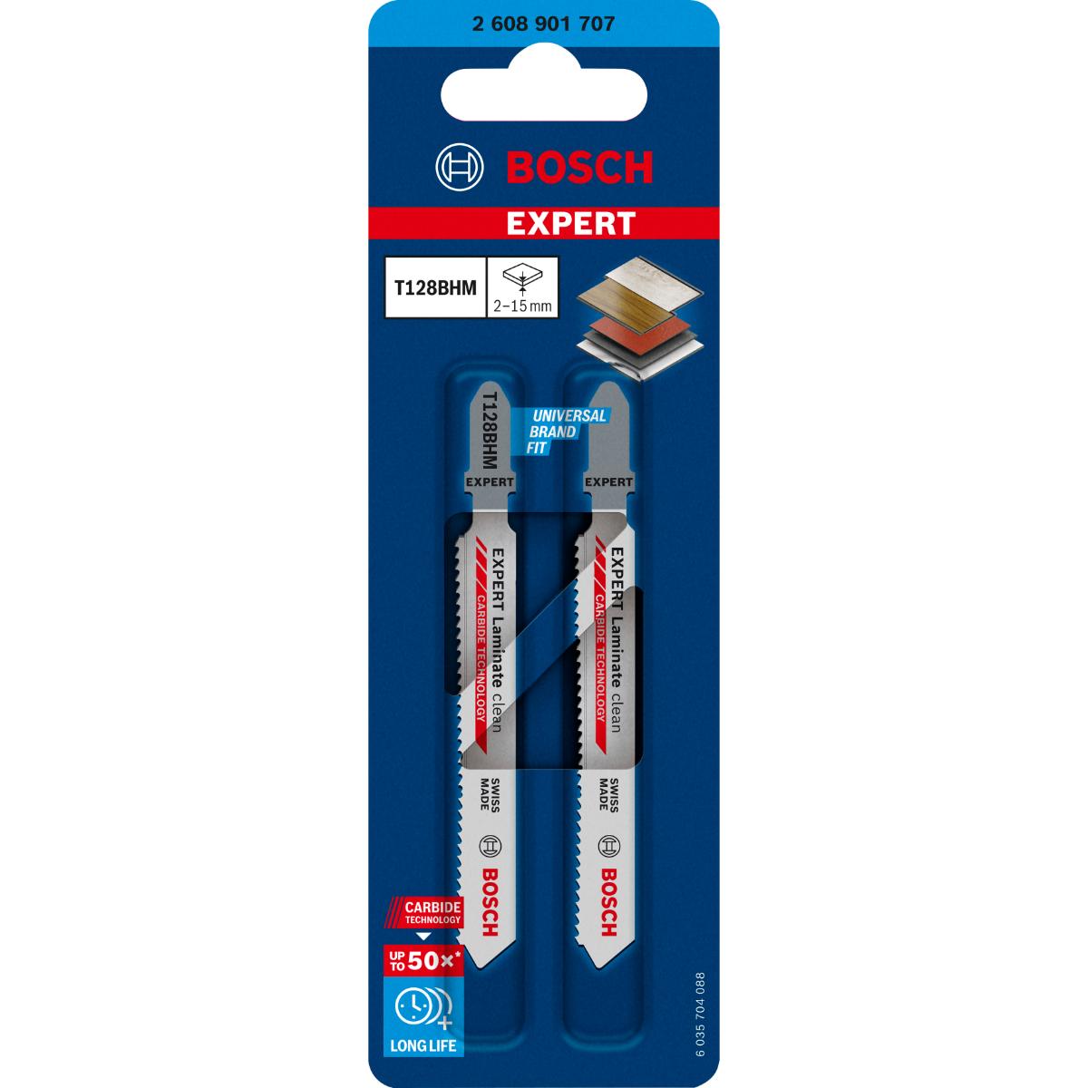 Bosch EXPERT Laminate Clean T 128 BHM Stichsägeblatt, 2 Stk.