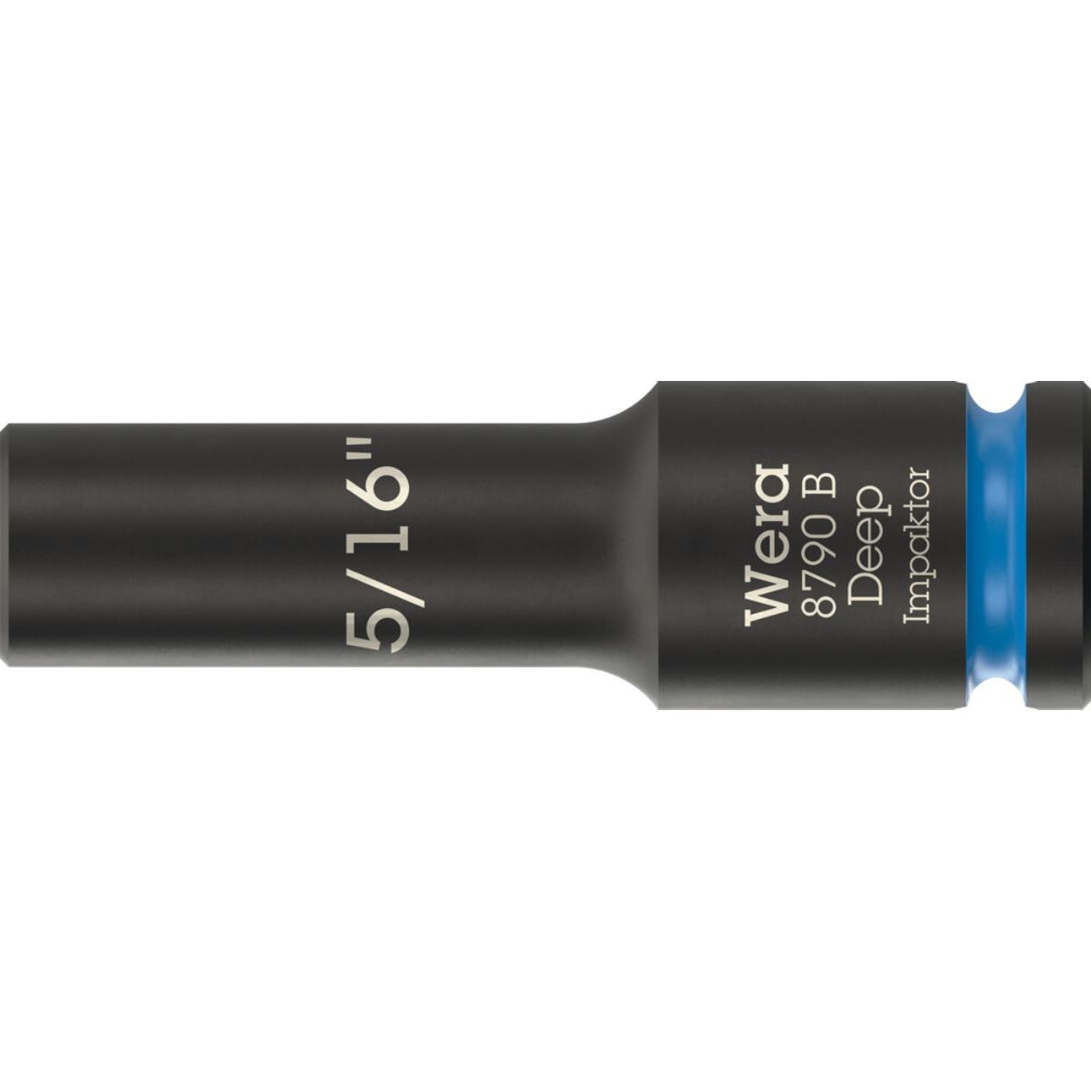 Wera 8790 B Impaktor Deep Steckschlüsseleinsatz mit 3/8 zoll-Antrieb, 5/16 zoll x 63 mm