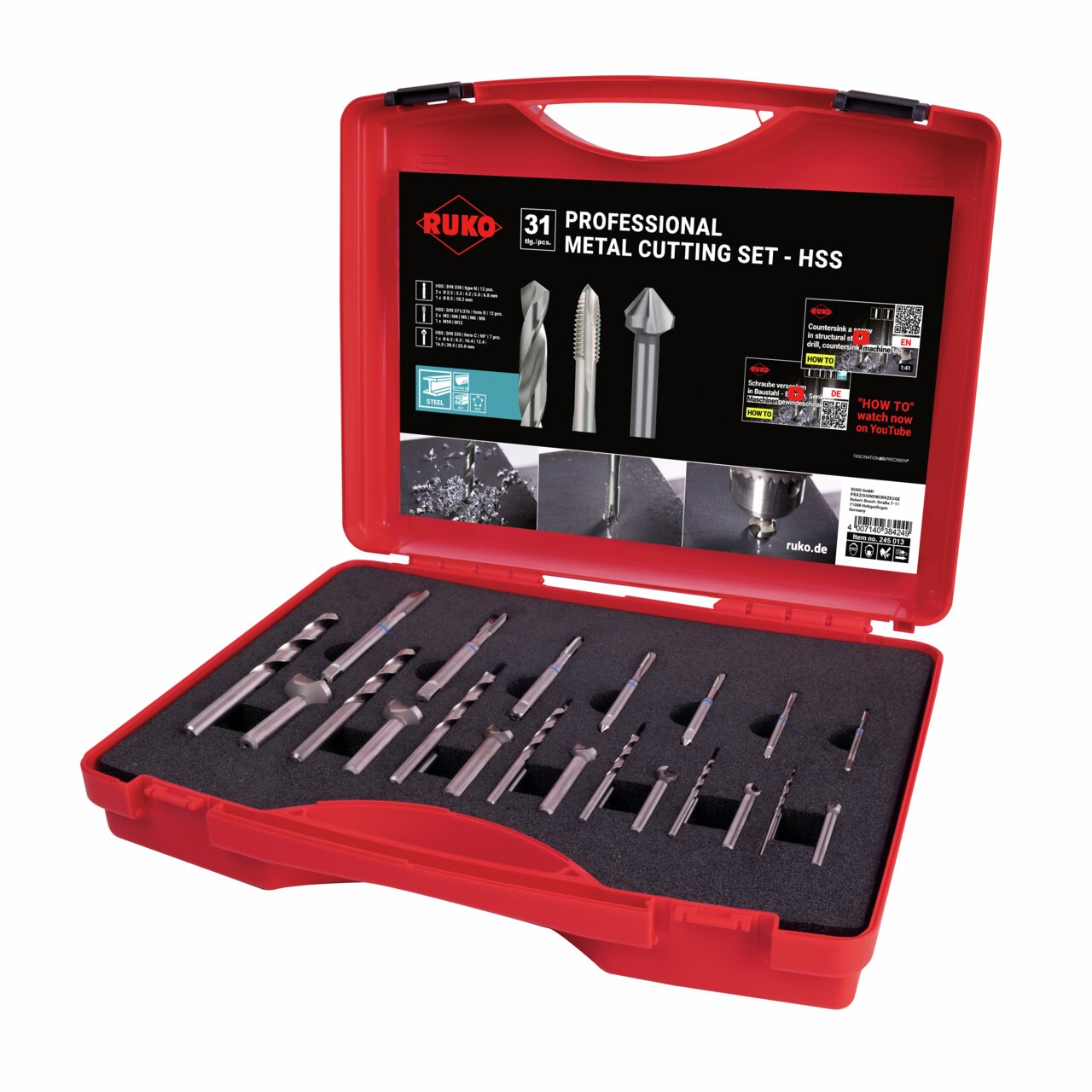 RUKO Profi-Set für Gewindeschneiden HSS - 31-tlg.