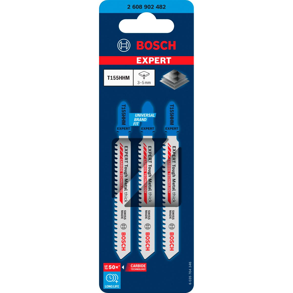 Bosch EXPERT Tough Metal thick T155HHM Stichsägeblatt, 3 Stück
