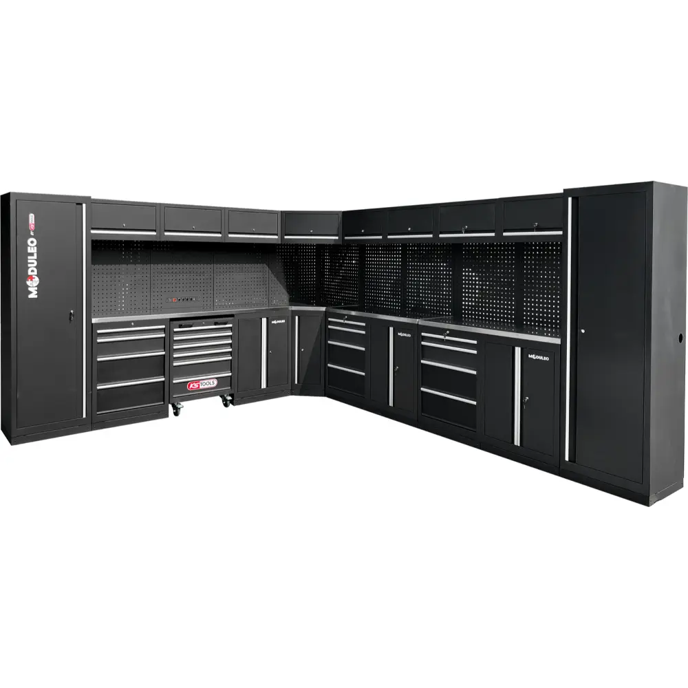 KS TOOLS Werkstatt-Schranksystem, L-Form, 3400 x 4080 mm, Variante 2