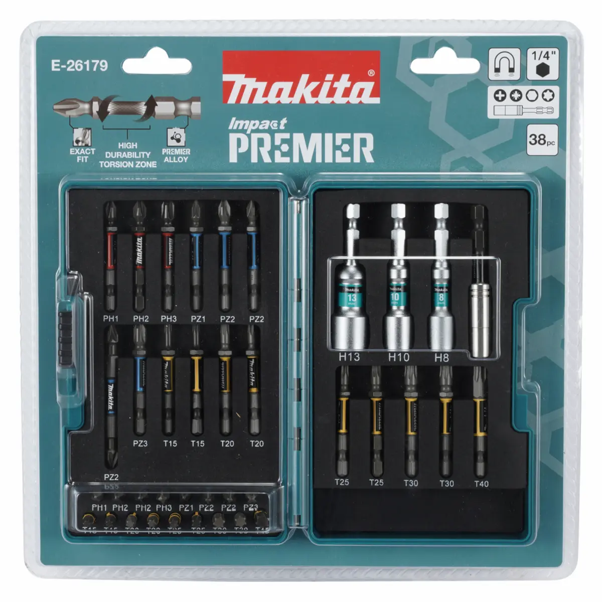 Makita Bit-Set Torsion 38-tlg. Impact Premier - E-26179
