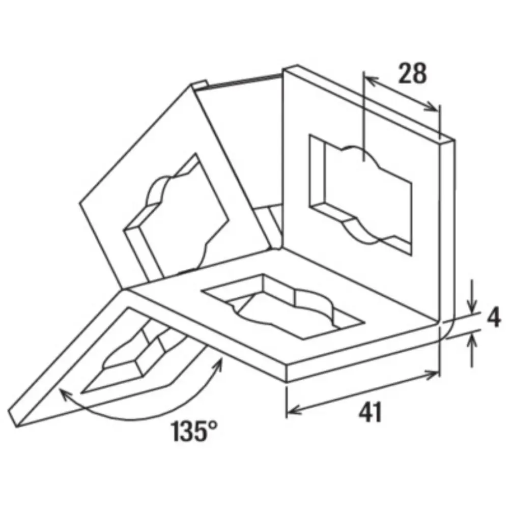 Fischer Universalwinkel PUWS 2x2/135° zinklamellenbeschichtet
