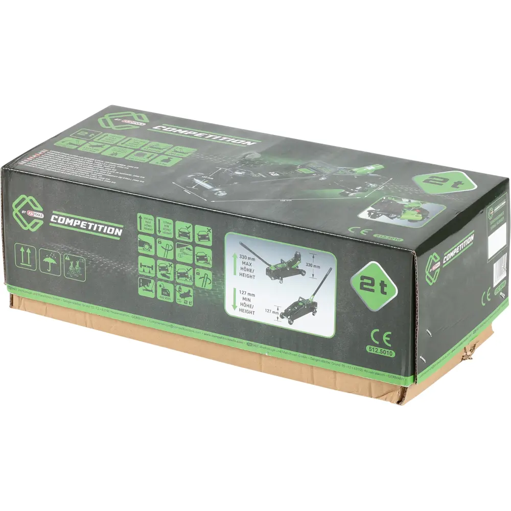 COMPETITION Hydraulischer Stahl-Wagenheber, 2000 kg