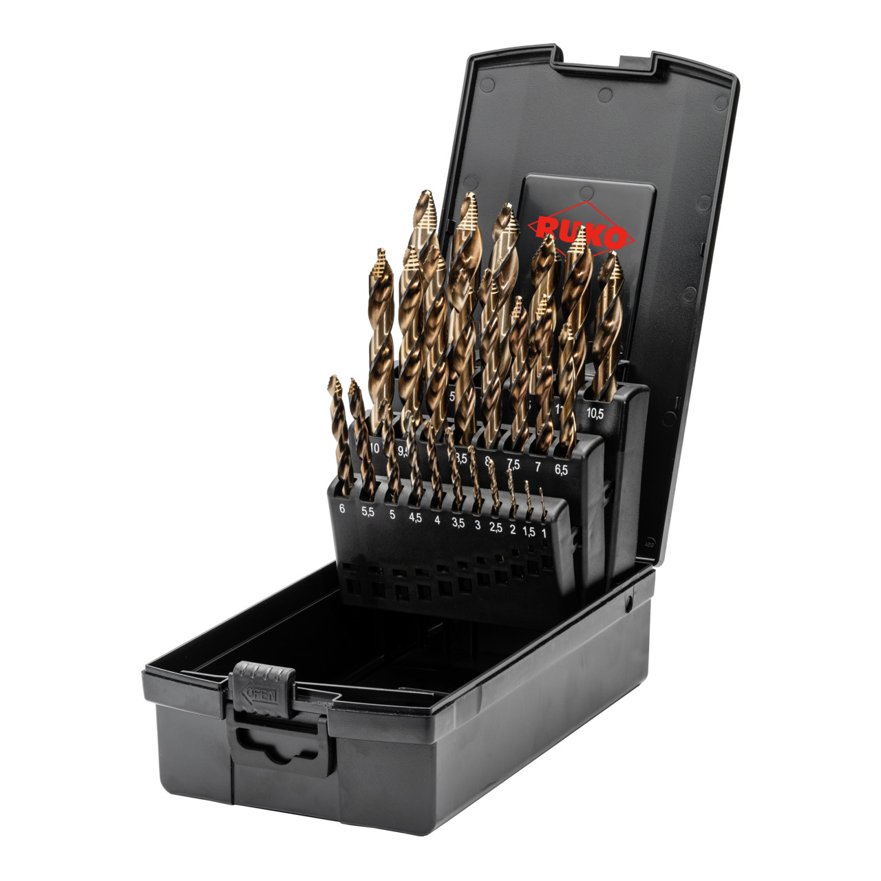 RUKO ULTIMATECUT Spiralbohrer-Satz DIN 338 Typ FLOWSTEP® HSS-Co 5 - 25-tlg.