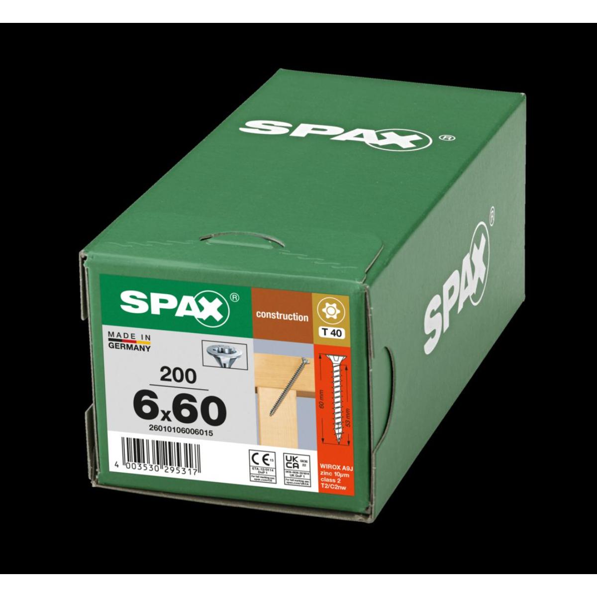 SPAX SENKMULTIKOPF T-STAR PLUS T40 VOLLGEWINDE WIROX 200 Stück
