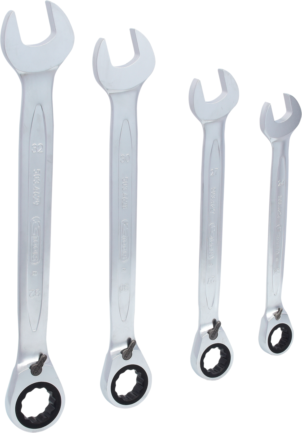 KS Tools GEARplus Ratschenringmaulschlüssel-Satz, umschaltbar, 4-tlg