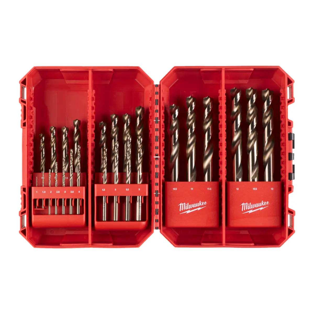 Milwaukee HSS-G RED COBALT Metallbohrer HSS-G Co 25-tlg. Set in PACKOUT kompatibler Kassette
