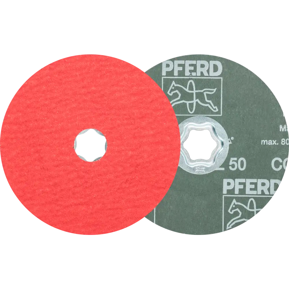 PFERD TOOLS COMBICLICK Keramikkorn Fiberscheibe für Edelstahl