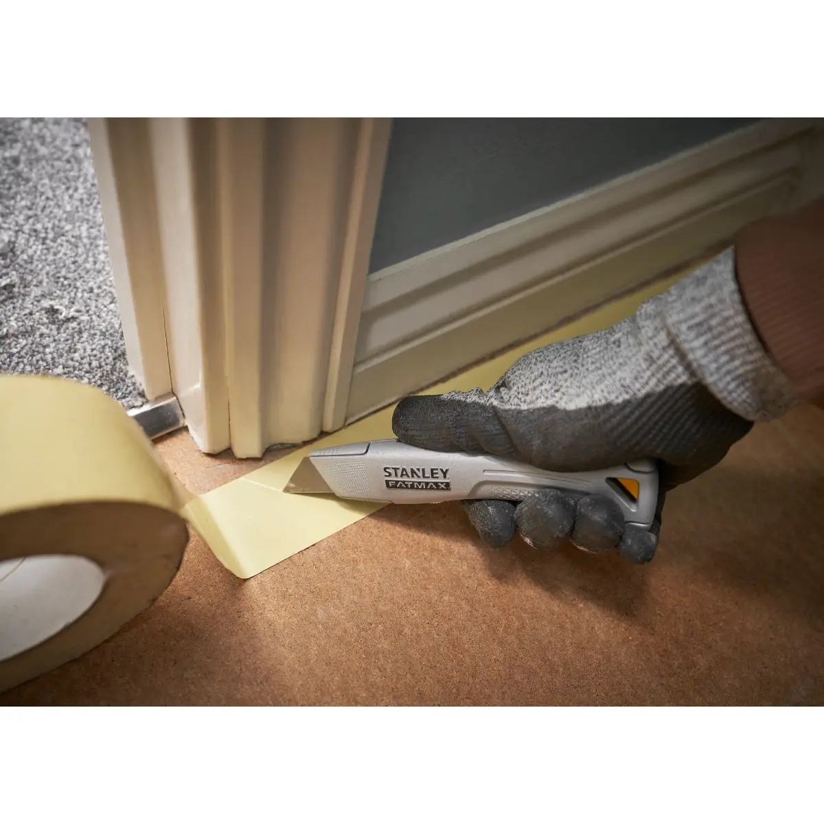 STANLEY FATMAX Universalmesser mit feststehender Klinge, silber, inklusive Kunststoffköcher, zwei Trapezklingen und einer Hakenklinge