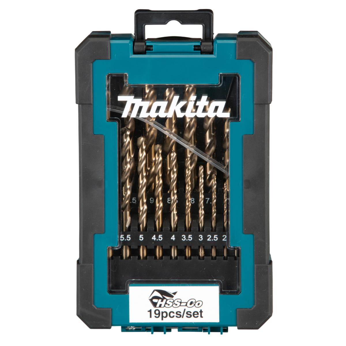 Makita Bohrer 19-teiliges Set HSS-Co Ø 1-10 mm, HSS-Co, Rundschaft