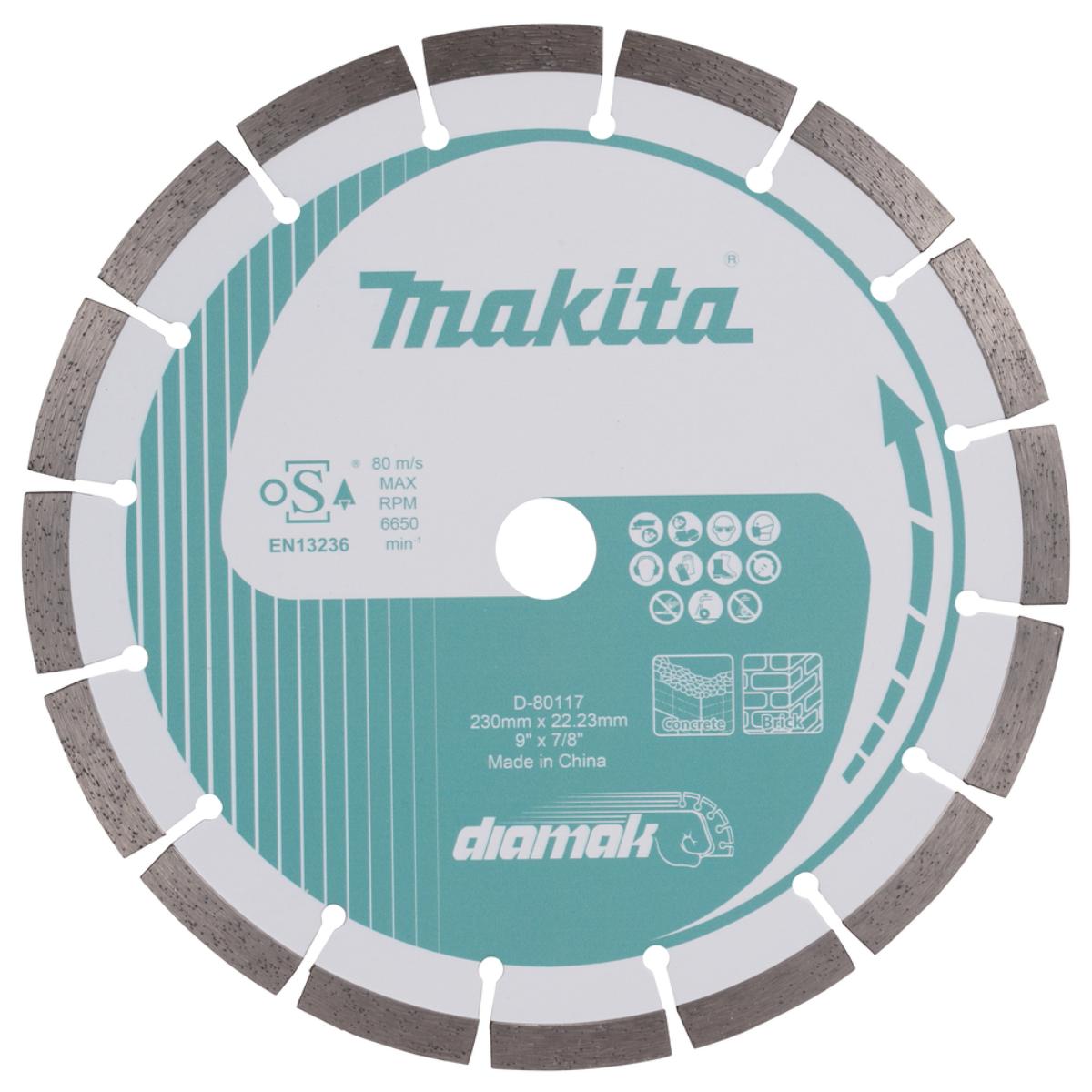 Makita Diamak Diamanttrennscheibe Ø 230 mm, 2,3 mm Schnittstärke, Beton, Ziegel, Stein
