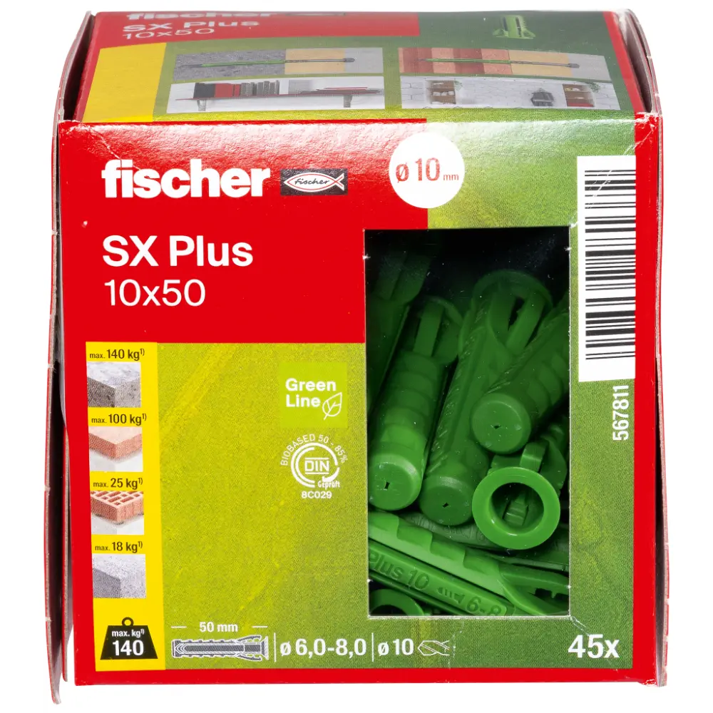 Fischer Spreizdübel SX Plus Green 10x50