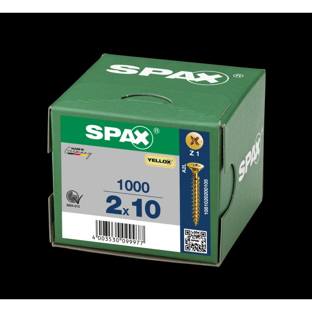 SPAX-S Senkkopf Kreuzschlitz Z1 Vollgewinde YELLOX, 1000 Stück