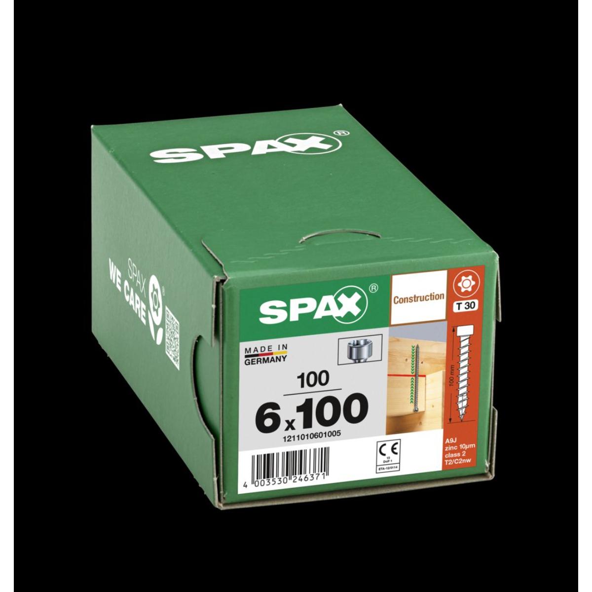 SPAX Zylinderkopf T-Star Plus T30 Vollgewinde WIROX, 100 Stück