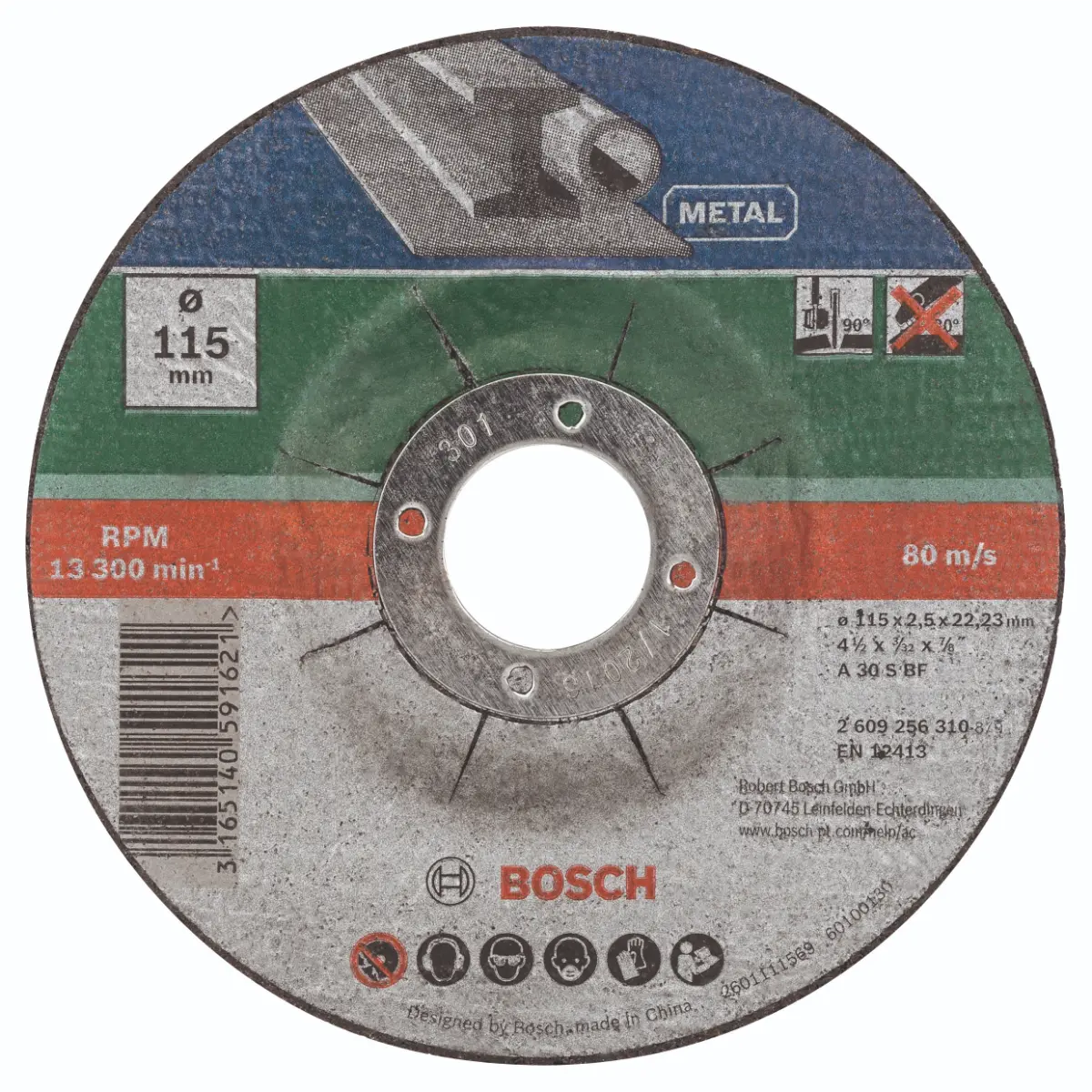 Bosch Trennscheiben-Set gekröpft für Metall D= 115 mm, 5-tlg.