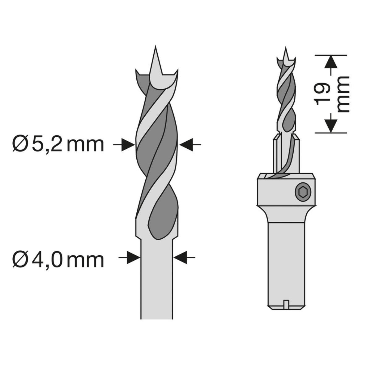 SPAX BOHRER 5,2 MM VE5 STÜCK ANWENDUNG HOLZ AUF ALUMINIUM