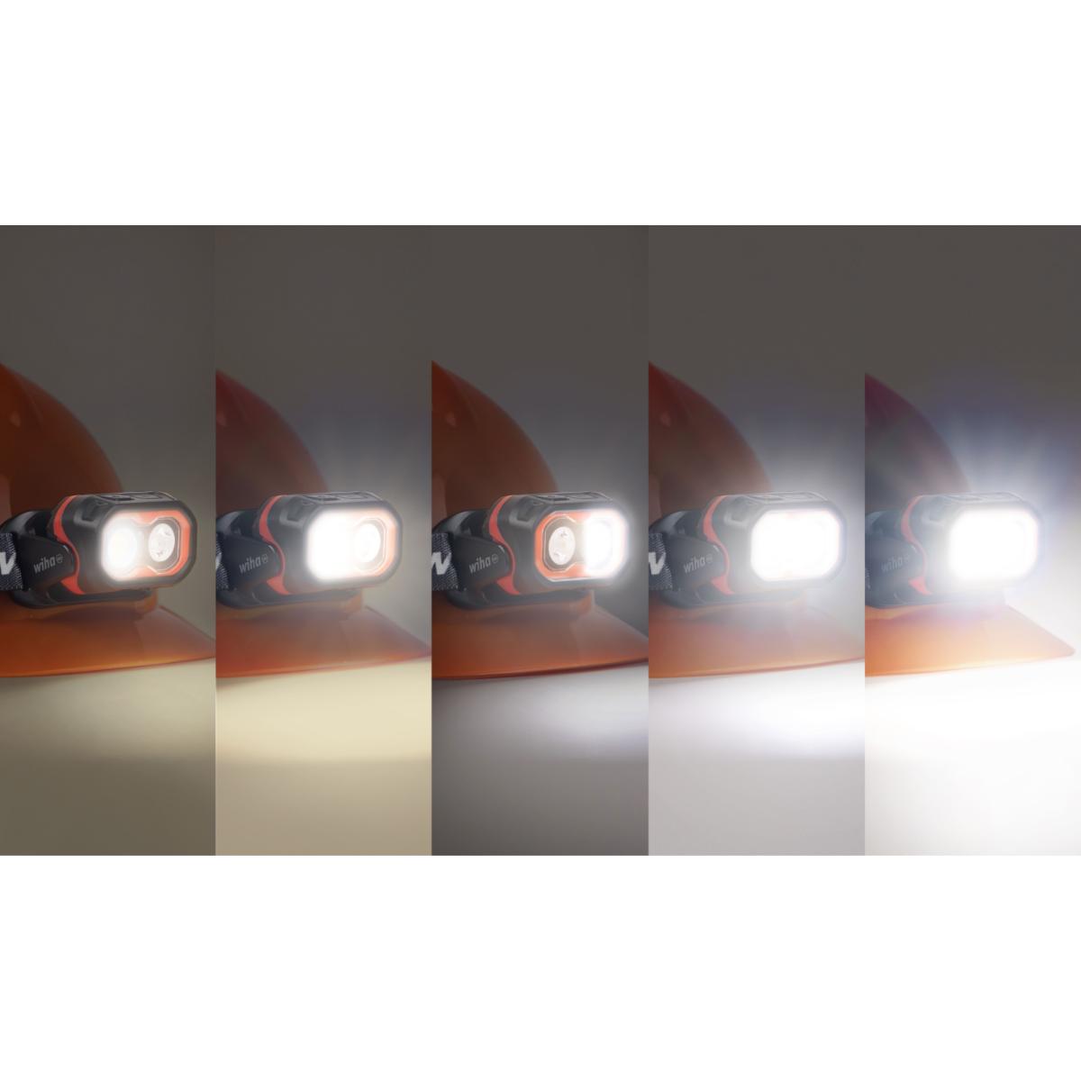 Wiha Stirnlampe 500 lm mit Bewegungssensor mit USB-C-Ladekabel