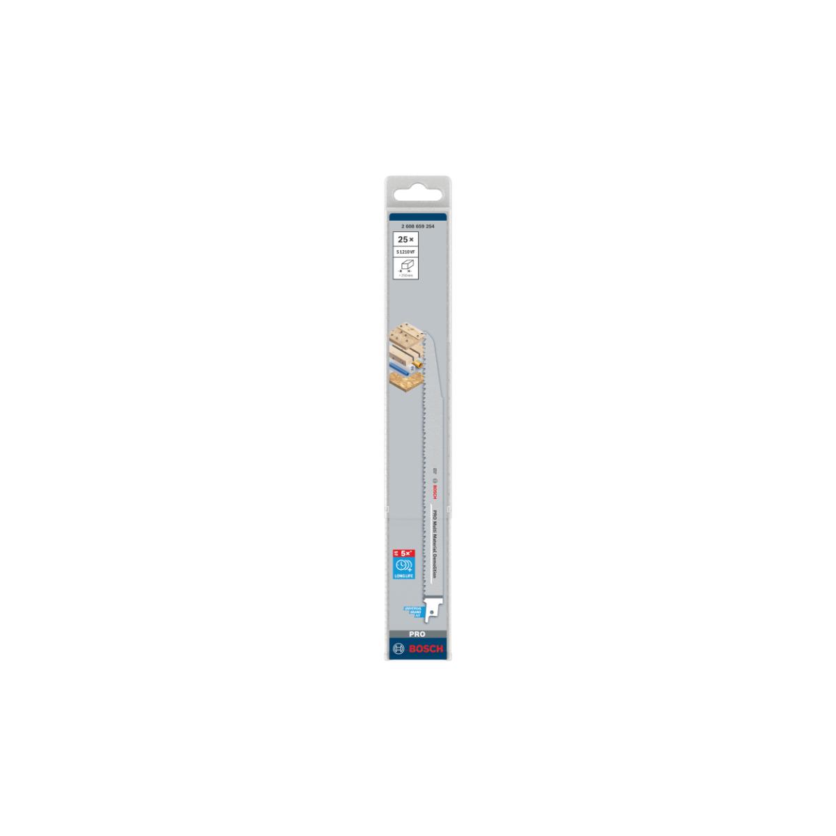 Bosch PRO Multi Material Demolition S1210VF Blatt, 1,6 x 22 x 300 mm, 25-tlg