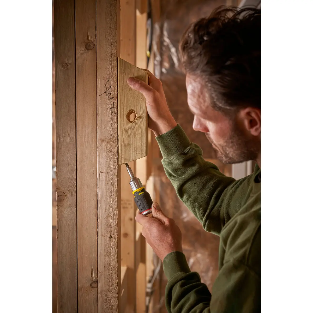 STANLEY FATMAX Bit-Schraubendreher kurz mit Ratsche 6 Bits: 5mm 6,5mm PH1, PH2, PZ1, PZ2