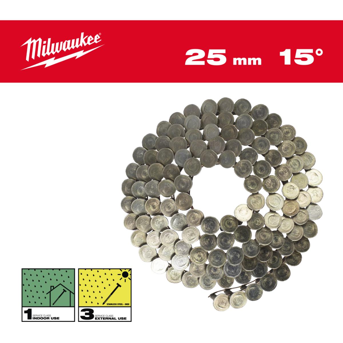 Milwaukee Coilnägel für M18FRCN45 Ringschaft verzinkt 15°