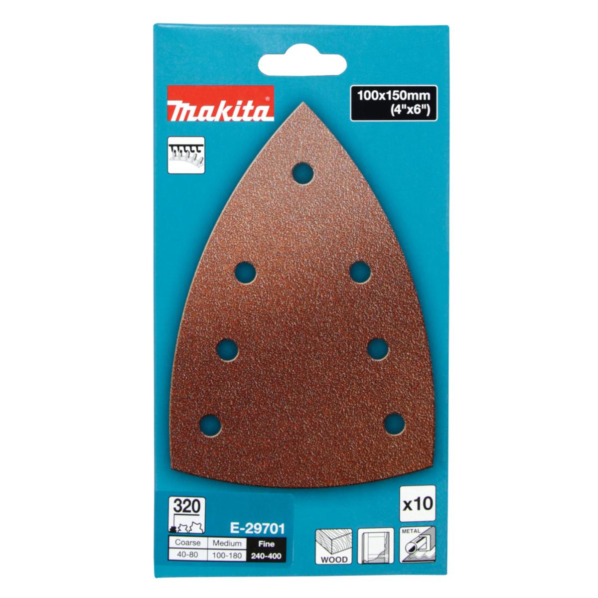 Makita Schleifpapier A320 100x150mm Klett Holz - 10 Stück