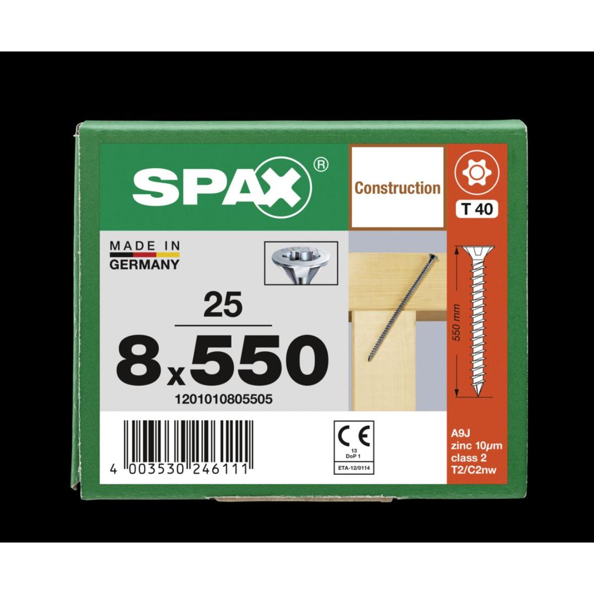 SPAX-S Senkmultikopf T-Star Plus T40 Vollgewinde Cut WIROX, 25 Stück