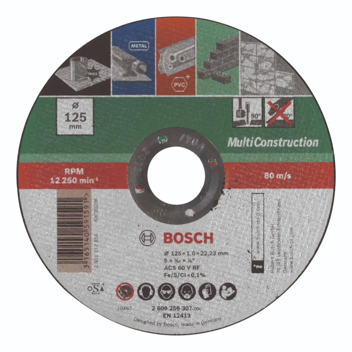 Bosch Trennscheibe gerade, Multi Construction D= 125 mm