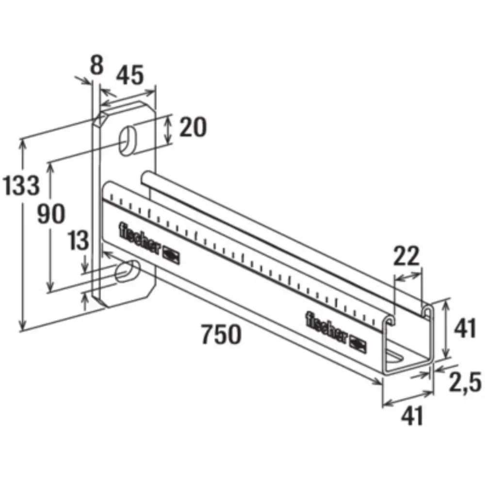 Fischer Auslegerkonsole FCA 41 - 750