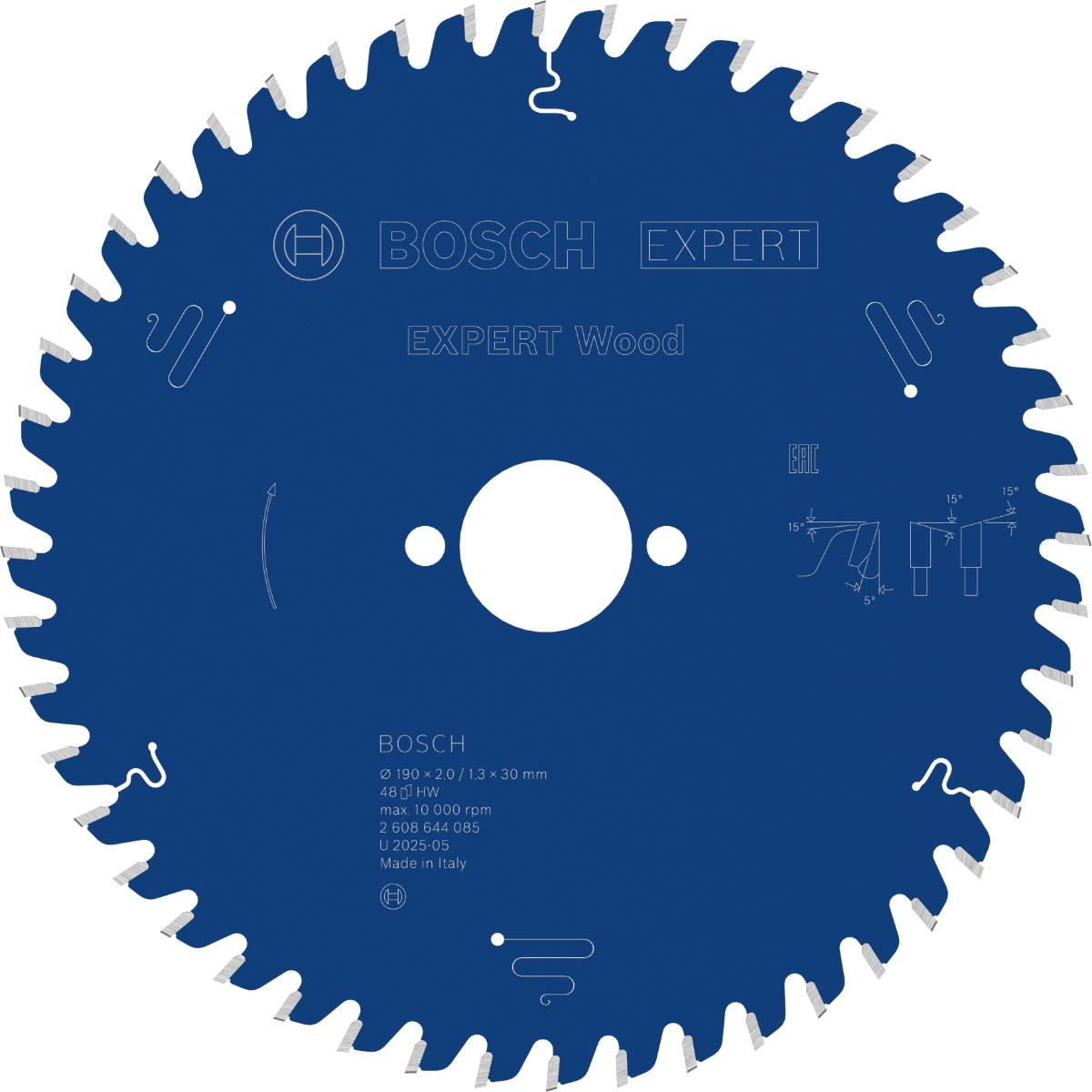 Bosch Kreissägeblatt Expert for Wood ø 190 mm, Bohrung 30 mm