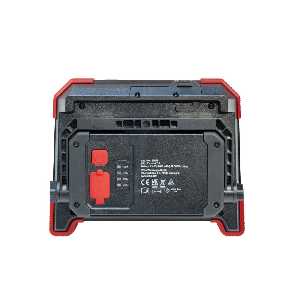 Wiha Akku-Baustrahler 30W, 3.000 lm mit USB-C-Ladekabel